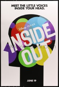 8a447 INSIDE OUT advance DS 1sh 2015 Walt Disney, Pixar, the voices inside your head, profile art!