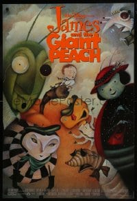 8a458 JAMES & THE GIANT PEACH DS 1sh 1996 Walt Disney stop-motion fantasy cartoon, cool artwork!