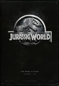 8a467 JURASSIC WORLD teaser DS 1sh 2015 Jurassic Park sequel, cool image of the new logo!