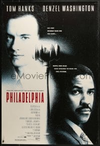 8a654 PHILADELPHIA DS 1sh 1993 Tom Hanks, Denzel Washington, directed by Jonathan Demme!