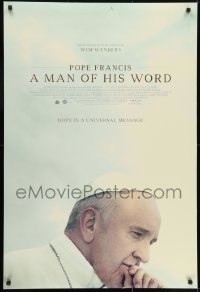 8a667 POPE FRANCIS: A MAN OF HIS WORD DS 1sh 2018 Wim Wenders, hope is a universal message!