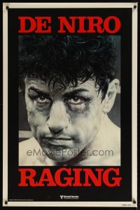 8a690 RAGING BULL teaser 1sh 1980 Hagio art of Robert De Niro, Martin Scorsese boxing classic!