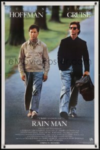 8a692 RAIN MAN advance 1sh 1988 Tom Cruise & autistic Dustin Hoffman, directed by Barry Levinson!