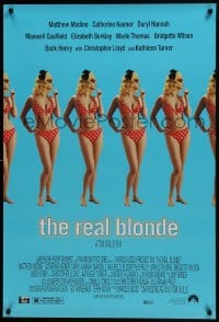 8a703 REAL BLONDE DS 1sh 1997 New York comedy, Elizabeth Berkley in sexy red polka dot bikini!