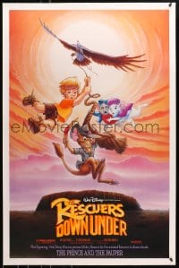 8a713 RESCUERS DOWN UNDER/PRINCE & THE PAUPER DS 1sh 1990 The Rescuers style, great image!