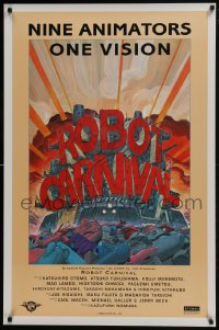 8a736 ROBOT CARNIVAL 1sh 1990 Roboto Kanibauru, nine different shorts, anime, cool tan art design!