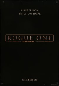 8a743 ROGUE ONE teaser DS 1sh 2016 Star Wars Story, classic title design over black background!