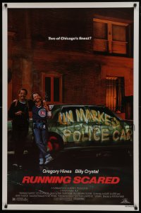 8a749 RUNNING SCARED 1sh 1986 Gregory Hines & Billy Crystal are Chicago's finest!