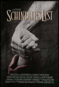 8a756 SCHINDLER'S LIST DS 1sh 1993 Steven Spielberg World War II classic, Best Picture!