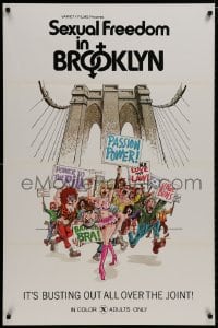 8a761 SEXUAL FREEDOM IN BROOKLYN 1sh 1971 great artwork, it's busting out all over the joint!