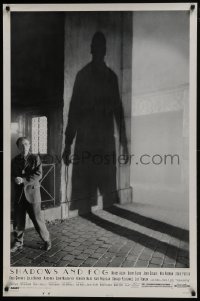 8a763 SHADOWS & FOG DS 1sh 1992 cool photographic image of Woody Allen by Brian Hamill!