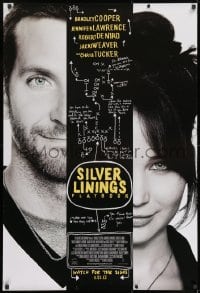 8a780 SILVER LININGS PLAYBOOK advance DS 1sh 2012 split image of Bradley Cooper, Jennifer Lawrence!