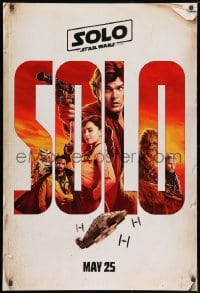 8a805 SOLO teaser DS 1sh 2018 A Star Wars Story, Ehrenreich, Clarke, Harrelson, art of top cast!