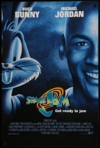 8a818 SPACE JAM int'l 1sh 1996 cool dark image of Michael Jordan & Bugs Bunny in outer space!