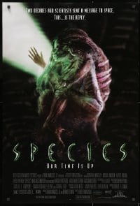 8a820 SPECIES DS 1sh 1995 sexy alien Natasha Henstridge, Ben Kingsley, sci-fi/horror, our time is up!