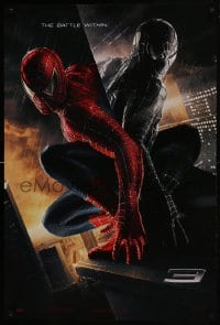 8a827 SPIDER-MAN 3 teaser DS 1sh 2007 Sam Raimi, the battle within, Tobey Maguire in red/black suits!