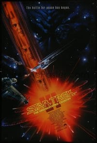 8a836 STAR TREK VI 1sh 1991 William Shatner, Leonard Nimoy, art by John Alvin!