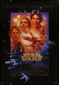 8a845 STAR WARS style B advance 1sh R1997 George Lucas classic sci-fi epic, art by Drew Struzan!