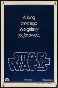 8a846 STAR WARS style B teaser 1sh 1977 George Lucas, a long time ago in a galaxy far, far away...