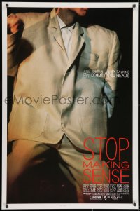 8a854 STOP MAKING SENSE 1sh 1984 Jonathan Demme, Talking Heads, close-up of David Byrne's suit!