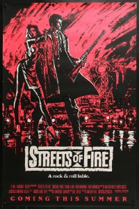 8a861 STREETS OF FIRE advance 1sh 1984 Walter Hill, Riehm pink dayglo art, a rock & roll fable!