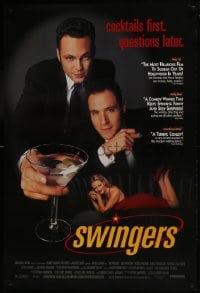 8a871 SWINGERS 1sh 1996 Vince Vaughn & Jon Favreau, sexy Heather Graham, cocktails first, reviews!