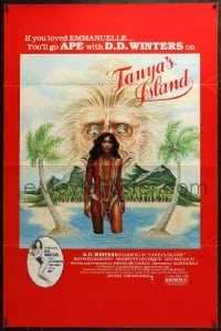 8a878 TANYA'S ISLAND 1sh 1980 Playboy, wild art of ape & sexy Vanity by Baker!