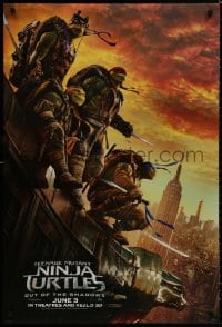 8a885 TEENAGE MUTANT NINJA TURTLES OUT OF THE SHADOWS teaser DS 1sh 2016 great image of cityscape!