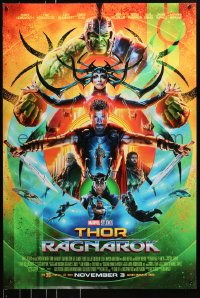 8a894 THOR RAGNAROK advance DS 1sh 2017 motange of Chris Hemsworth in the title role with top cast!