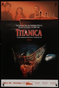 8a908 TITANICA IMAX 24x36 1sh 1992 Leonard Nimoy narrates, cool image of ship's bow at depth!
