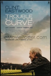 8a924 TROUBLE WITH THE CURVE advance DS 1sh 2012 cool image of Clint Eastwood, baseball!