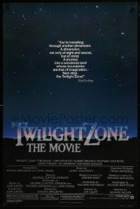 8a934 TWILIGHT ZONE 1sh 1983 Rod Serling TV series, Spielberg, Alvin art, no border design!
