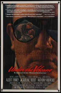 8a942 UNDER THE VOLCANO 1sh 1984 close-up of Albert Finney w/mirrored sunglasses, Jacqueline Bisset!