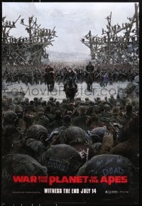 8a956 WAR FOR THE PLANET OF THE APES style C teaser DS 1sh 2017 Caesar and two large armies!