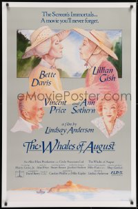 8a960 WHALES OF AUGUST 1sh 1987 art of Bette Davis, Lillian Gish, Ann Sothern & Price by Castle!