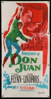 8b010 ADVENTURES OF DON JUAN Indian 3sh R1950s Errol Flynn made history when he made love to Lindfors!