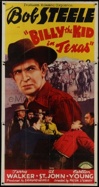 8b637 BILLY THE KID IN TEXAS 3sh 1940 huge close up of tough outlaw Bob Steele!