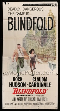 8b640 BLINDFOLD 3sh 1966 Rock Hudson, Claudia Cardinale, greatest security trap ever devised!