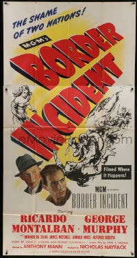 8b647 BORDER INCIDENT 3sh 1949 Ricardo Montalban & George Murphy in shame of two nations!