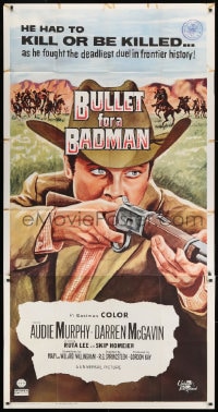 8b656 BULLET FOR A BADMAN 3sh 1964 cowboy Audie Murphy is framed for murder by Darren McGavin!