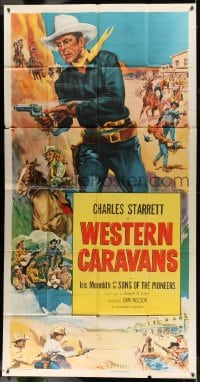 8b666 CHARLES STARRETT 3sh 1952 great Glenn Cravath cowboy art, Western Caravans!