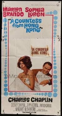 8b677 COUNTESS FROM HONG KONG 3sh 1967 Marlon Brando, sexy Sophia Loren, directed by Chaplin, rare!