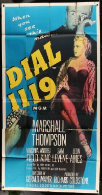 8b689 DIAL 1119 3sh 1950 full-length sexy Virginia Field, Marshall Thompson, film noir!