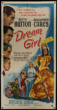 8b698 DREAM GIRL 3sh 1948 Macdonald Carey & handsome guys make Betty Hutton's dreams come true!