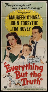 8b702 EVERYTHING BUT THE TRUTH 3sh 1956 sexy Maureen O'Hara got caught with her scandals showing!