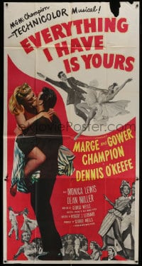 8b703 EVERYTHING I HAVE IS YOURS 3sh 1952 full-length art of Marge & Gower Champion dancing!