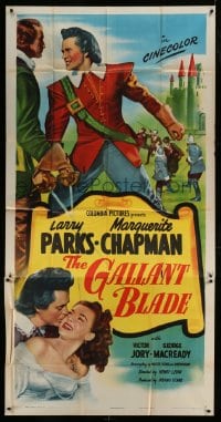 8b712 GALLANT BLADE 3sh 1948 swordsman & lover Larry Parks & Marguerite Chapman in medieval France!