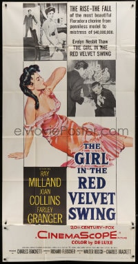 8b721 GIRL IN THE RED VELVET SWING 3sh 1955 art of sexy Joan Collins as Evelyn Nesbitt Thaw!