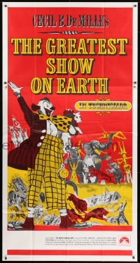 8b734 GREATEST SHOW ON EARTH int'l 3sh R1970s Cecil B. DeMille circus classic, clown James Stewart!