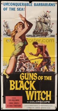 8b737 GUNS OF THE BLACK WITCH 3sh 1961 super sexy art, unconquerable barbarians of the sea!